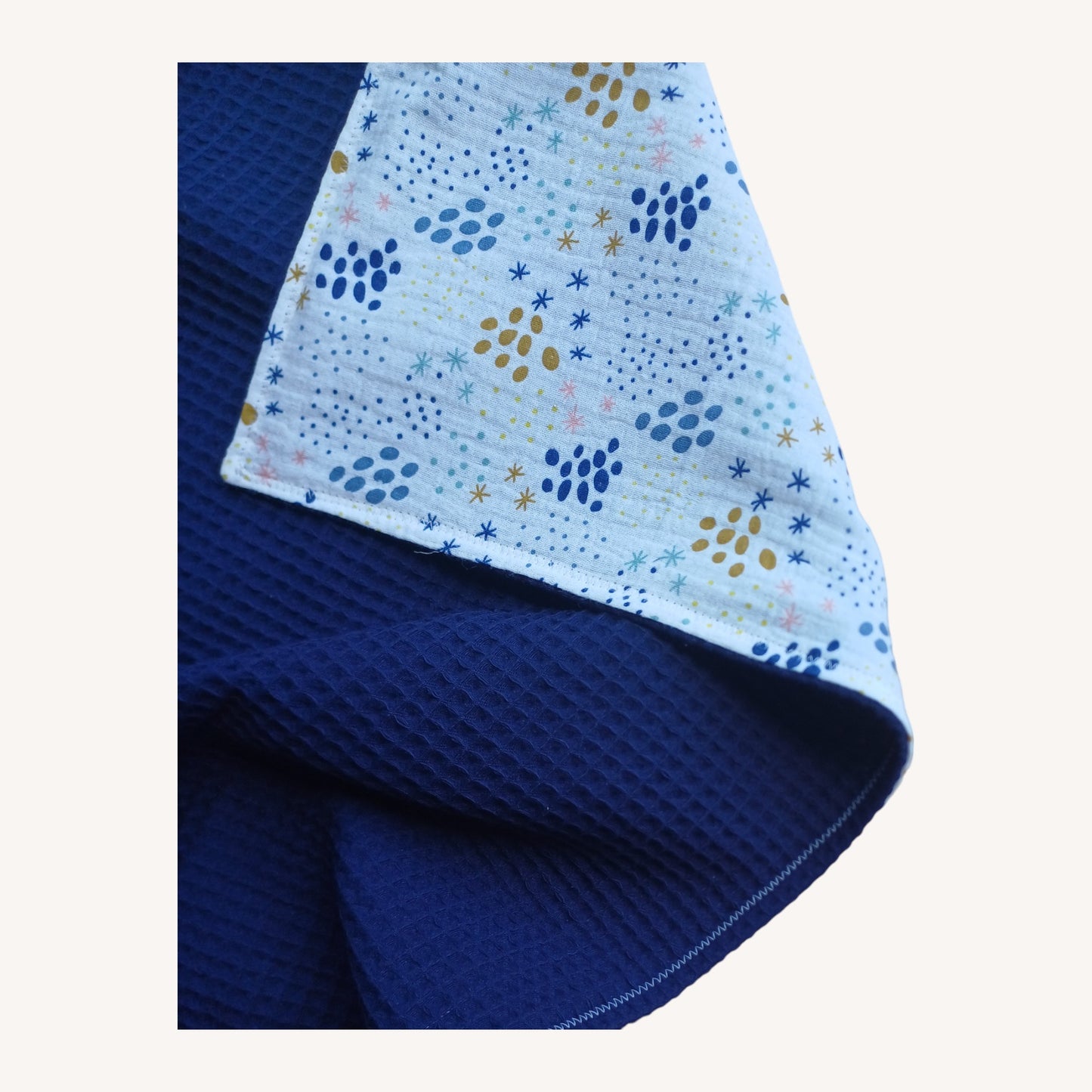 Wafeldeken donkerblauw